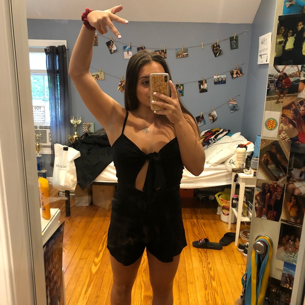 Tie front romper